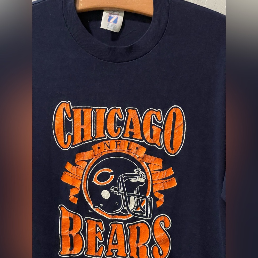 Vintage Logo 7 Chicago Bears Logo SS Shirt Size Medium - Picture 2 of 6